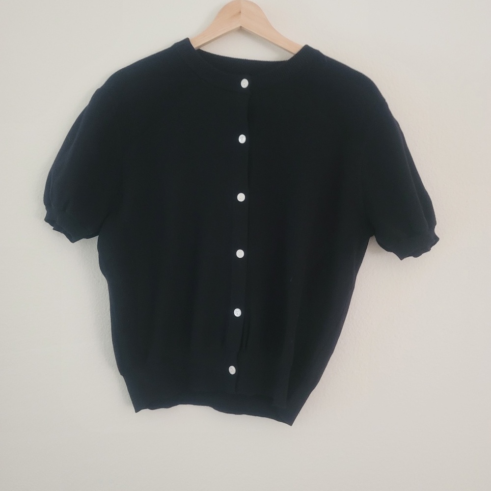 Brand NEW Black Womens Puff Short Sleeve Cardigan/Sweater (XL)